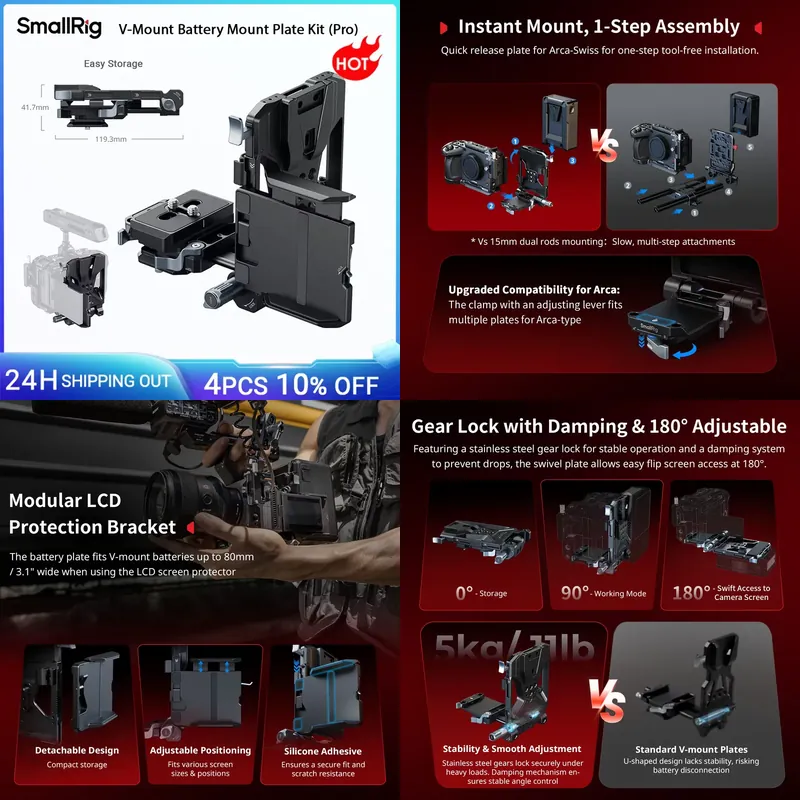 V Mount Battery - Marka: SmallRig Zestaw montażowy baterii V-Mount
