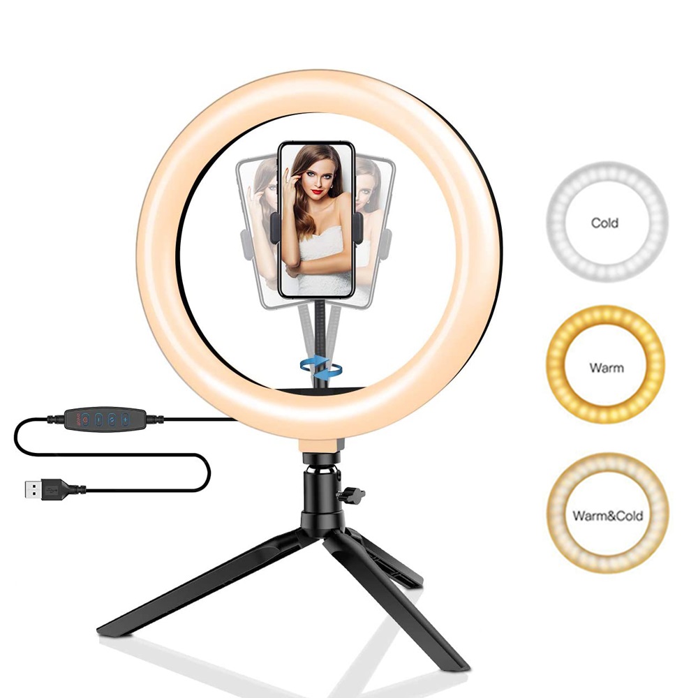 Photography Lighting Continuous - 26cm 10-calowy pierścień LED do selfie