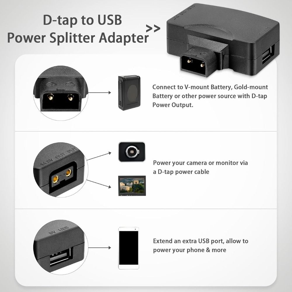 Adapter D-Tap 11V-17V na USB 5 – V Mount Battery recenzja i cena